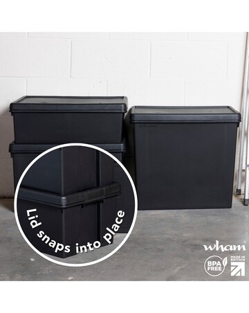 Wham Bam Multisize Heavy Duty Box & Lid Recycled Black 3Pk