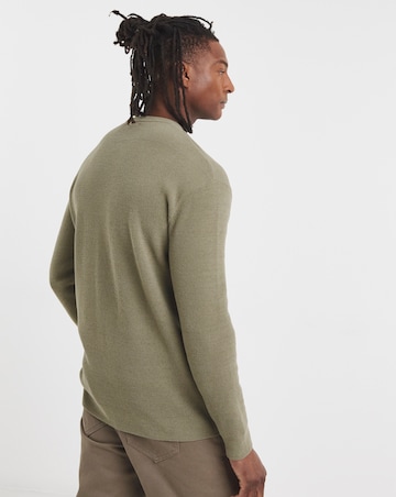 Olive Knitted Crew Neck Jumper