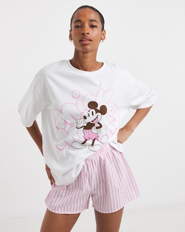 Mickey Mouse Cotton Seersucker Pyjama Shortie Set
