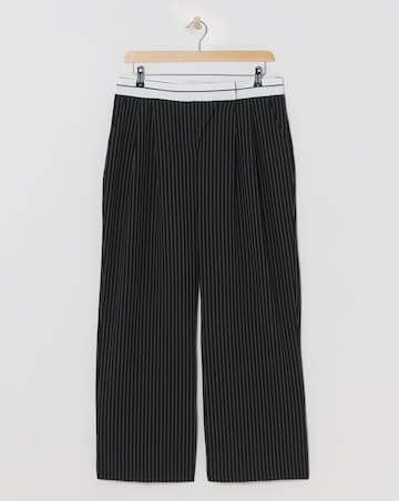 Turnover Waistband Pinstripe Trousers