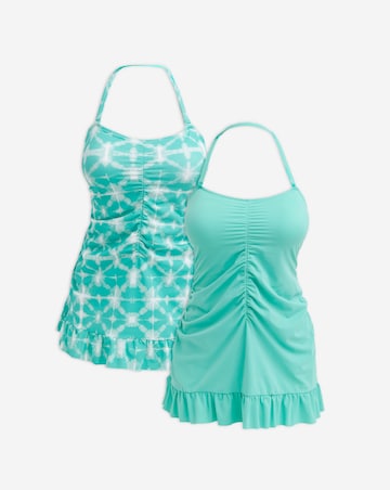 Value 2 Pack Bandeau Swimdresses With Detachable Straps