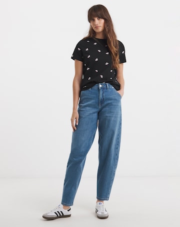 Black All Over Embroided Tee