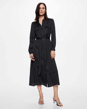 Mango Dominic Satin Shirt Dress