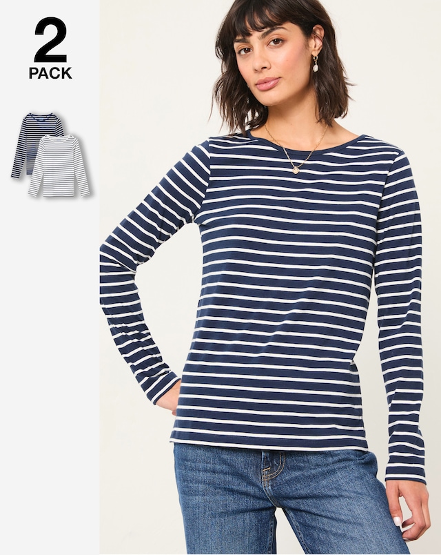 FatFace 2 Pack Breton T-Shirt
