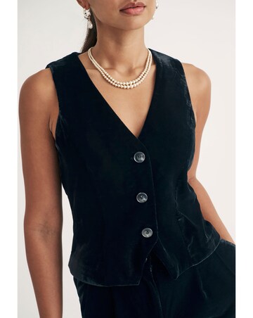 Nobody's Child Black Enzo Velvet Waistcoat