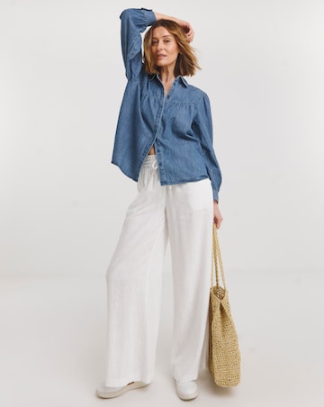 Peter Pan Collar Denim Blouse