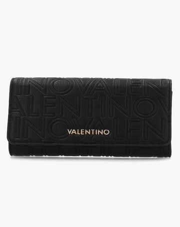 Valentino Bags Pansy Debossed Logo Black Wallet