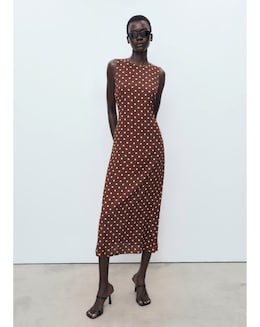 Mango Polka Dot Midi Dress