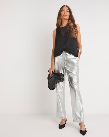 Satin Mix Sheer Vest