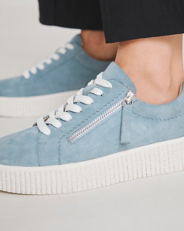 Quincy Side Zip Leather Trainer - Extra Wide Fit (EEE)