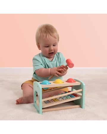 TP Owl & Fox Wooden Pound and Tap Bench Xylophone