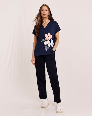 Julipa Notch Neck Cotton T-shirt