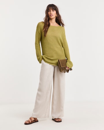 Green Long Sleeve Crochet Tunic