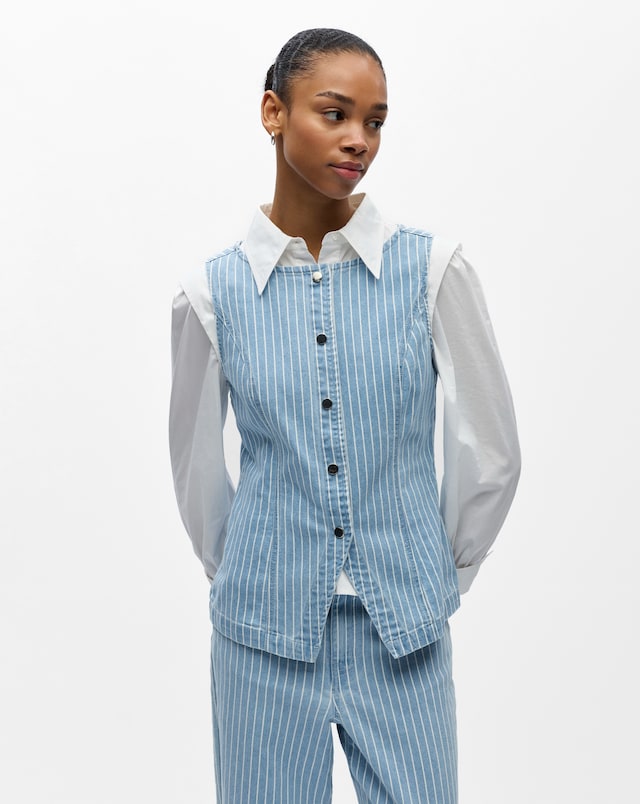 OBJECT Sleeveless Denim Waistcoat