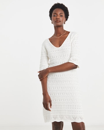 White Crochet Dress