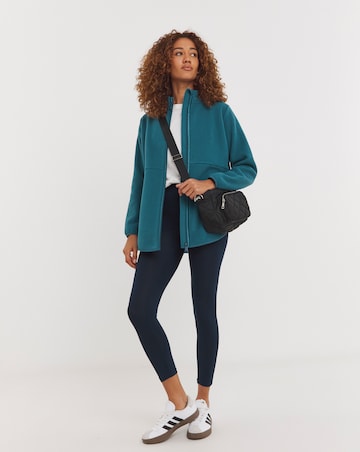 Fleece Longline Zip Through Jacket