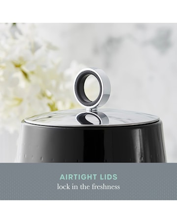 Swan Elegance Set of 3 Canisters - Black