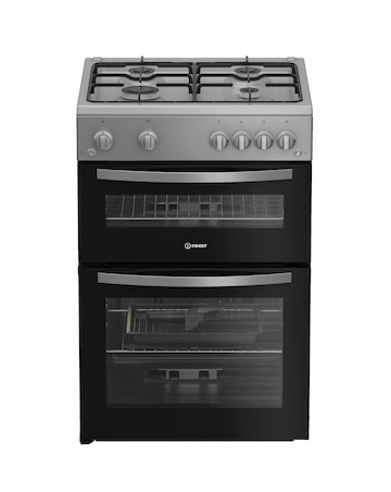 Indesit IDG6GS 60cm Gas Double Cooker - Silver + Installation