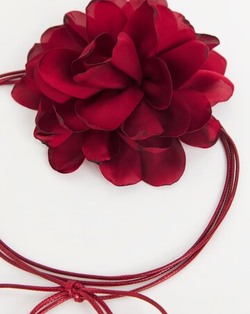 Red Floral Corsage Choker Necklace