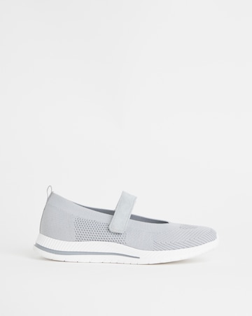 Cushion Walk Grey Mary Jane Leisure- Wide Fit (E)