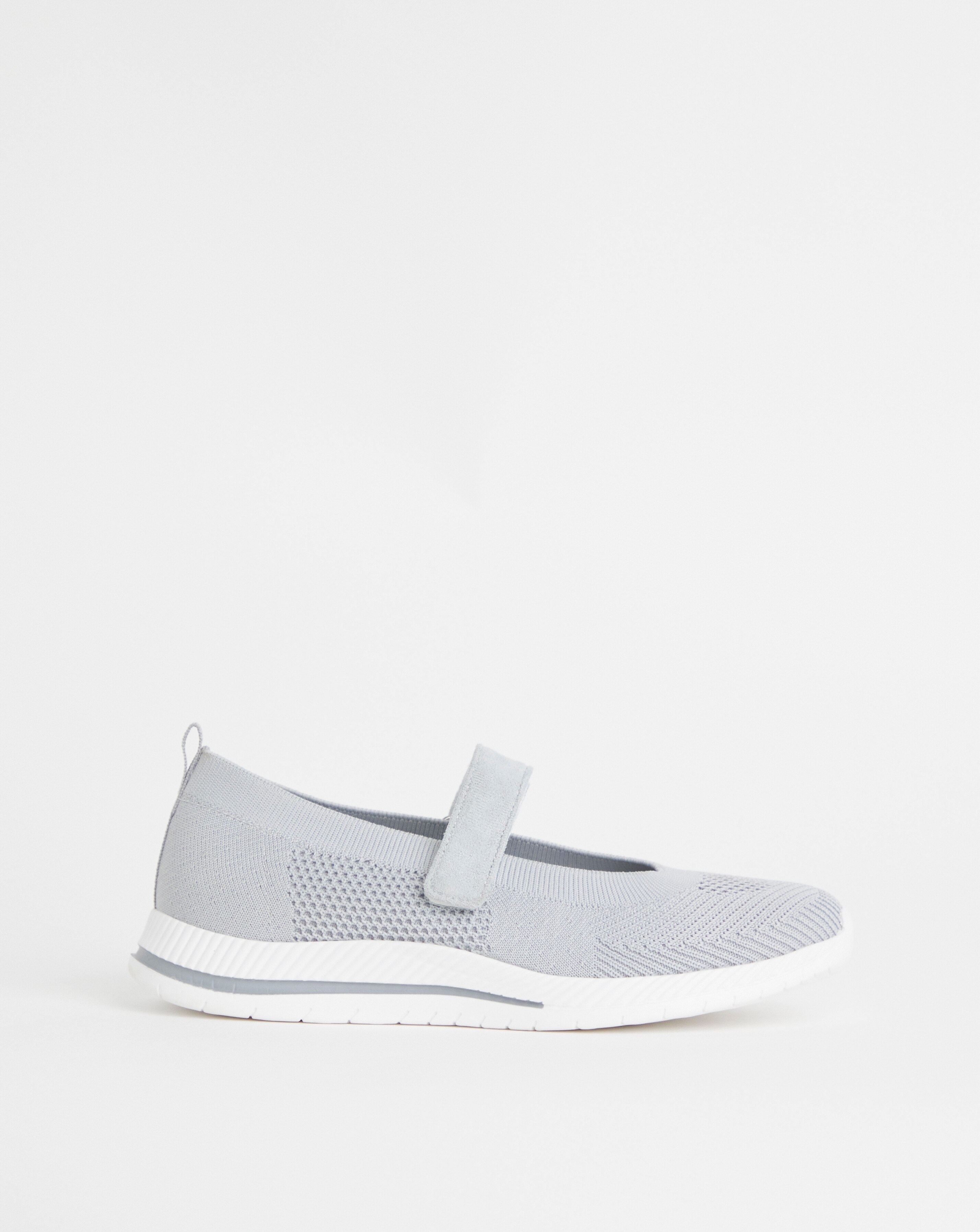 Cushion Walk Grey Mary Jane Leisure- Wide Fit (E)