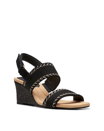 Clarks Kyarra Rose Suede Wedged Sandal Wide Fit