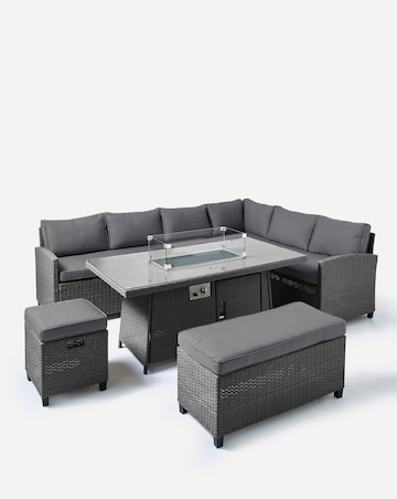 Amalfi Corner Dining Set With Firepit