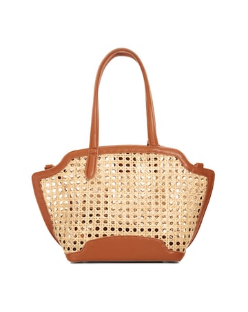 Dune Dinidecided Long Handle Rattan Shoulder Bag