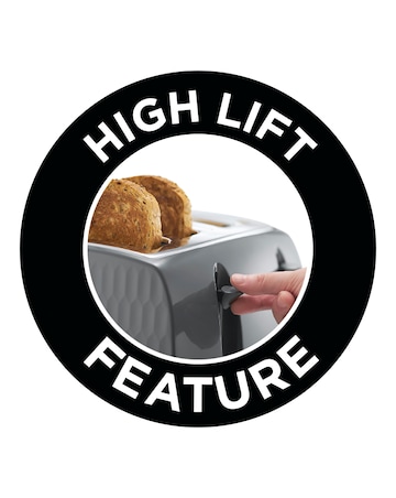 Russell Hobbs 26073 Textured Honeycomb Grey 4 Slice Toaster