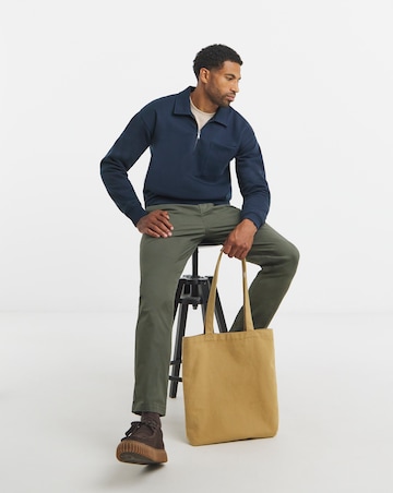 Relaxed 1/4 Zip Polo Neck Sweatshirt-Navy