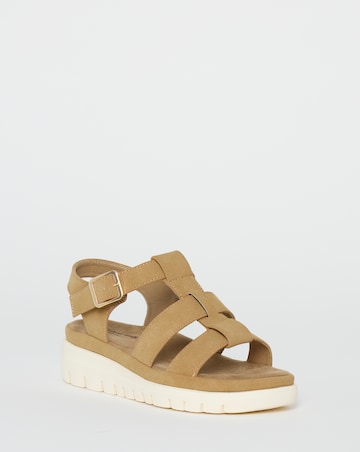 Cushion Walk Taupe Flatform Fisherman Sandals - Extra Wide Fit (EEE)