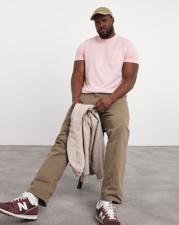 Garment Dyed Pocket T-Shirt Long Length- Pink
