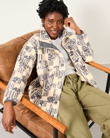 FatFace Zip Thru Pattern Fleece