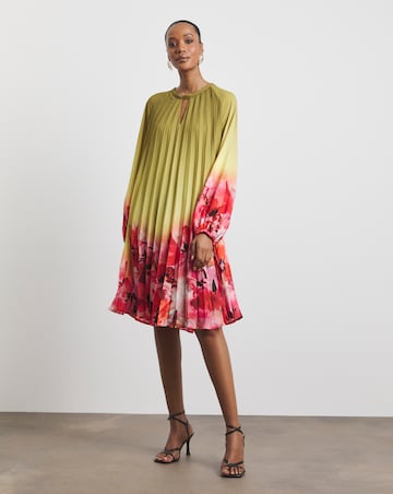 Joanna Hope Ombre Pleated Shift Dress