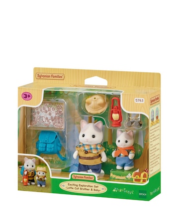 Sylvanian Families Exciting Exploration Set - Latte Cat Brother & Baby