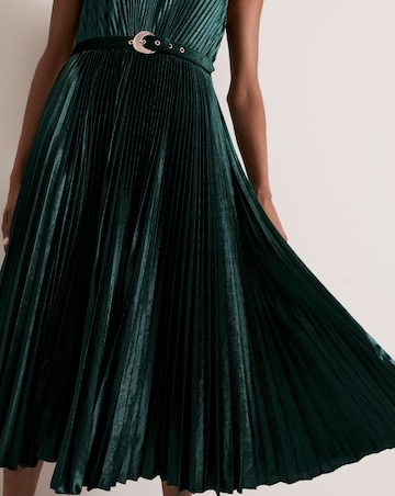 Phase Eight Simara Velvet Pleat Midi Dress