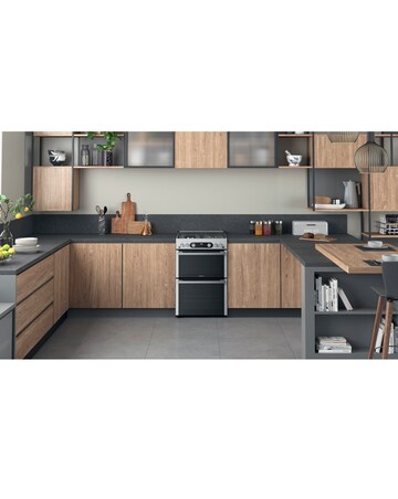 Hotpoint HDM67G0C2CX/UK Gas Double Cooker - Stainless Steel