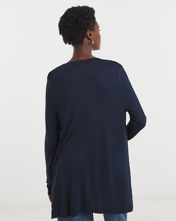 Navy Edge to Edge Jersey Cardigan