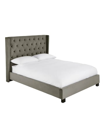 Allegra Winged Velvet Bed Frame
