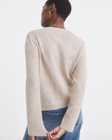 Oatmeal Crew Neck Cardigan