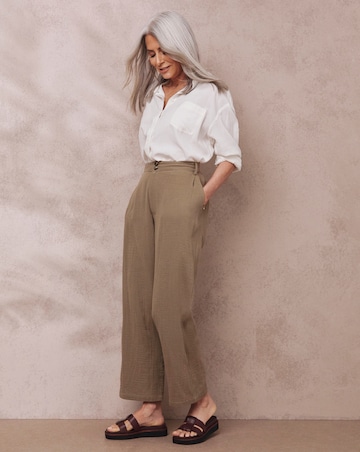 Julipa Truffle Ankle Grazer Pure Cotton Trouser