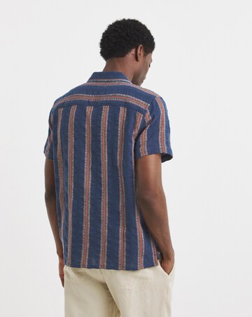 Pointelle Revere Collar Striped Shirt
