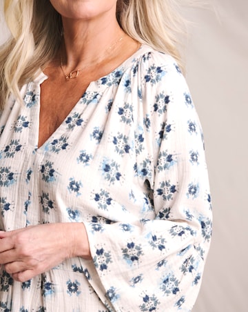 Julipa Printed Pure Cotton Textured Shift Dress