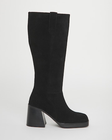 Cloudy Suede Platform Knee High Boots - Extra Wide Fit (EEE) & Curvy Plus Calf