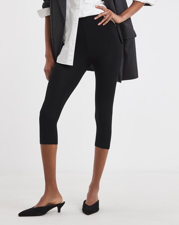 Black Cropped Jersey Leggings