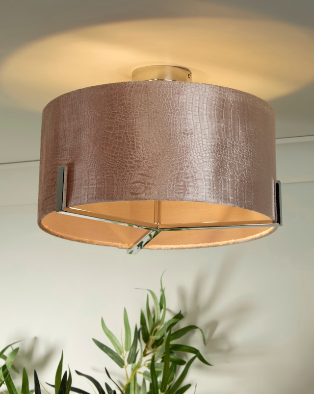 Searchlight Harley Velvet Ceiling Fitting - Blush Pink