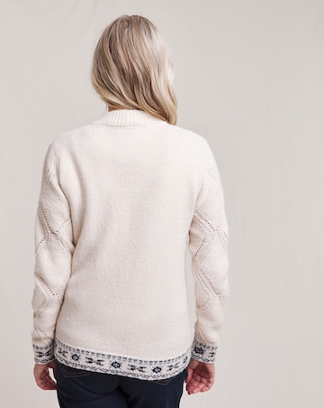 Julipa Zip Up Embroidered Knitted Jacket