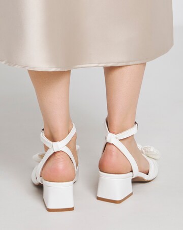 Isla Plisse Bow Low Heel Occasion Sandals Wide E Fit