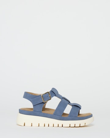 Cushion Walk Black Flatform Fisherman Sandals - Wide Fit (E)