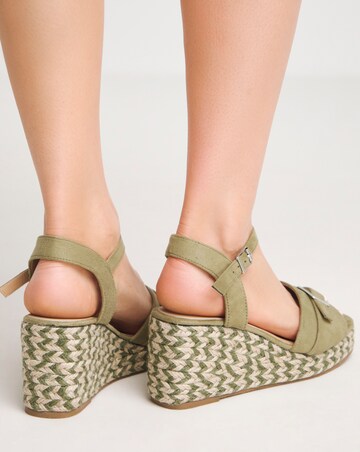 Agatha Buckle Wedge Espadrille Sandals - Extra Wide Fit (EEE)